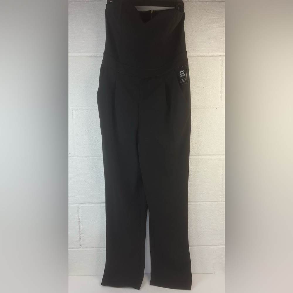 Express Black Strapless Jumpsuit, 6 - Picture 2 of 7